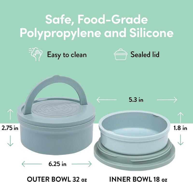 KindTail Dog Travel Bowls - Set of 2 Portable Pet Food & Water Dishes with Lid & Handle - Each Nesting Container Includes a Non-Slip Silicone Base - Microwave & Dishwasher Safe - BPA & Toxin-Free - Image 3